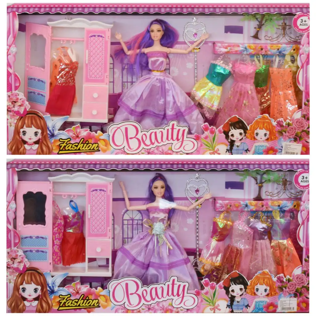 Betty Puppe mit Garderobe und modischer Kleidung 30cm in mehreren Varianten kép 2