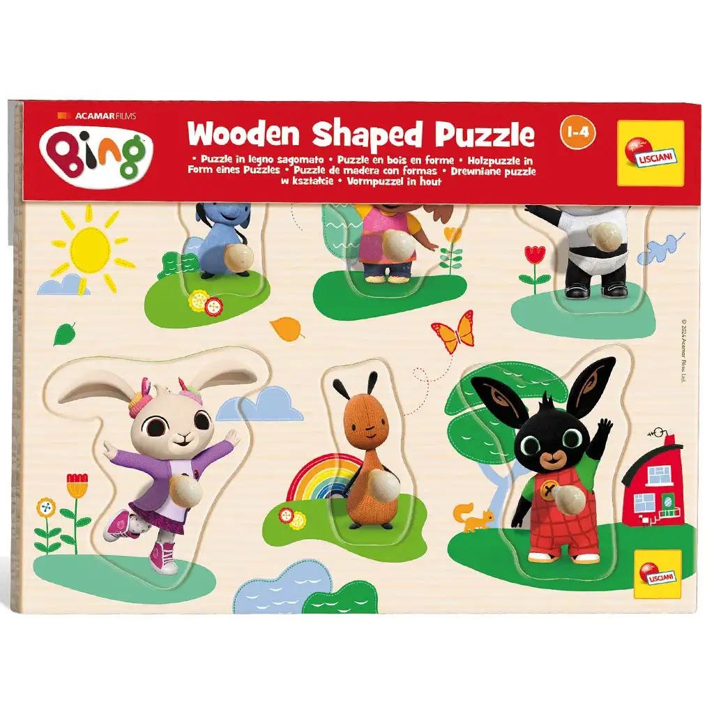 Bing und Freunde 6-teiliges Holz-Formenpuzzle – Lisciani