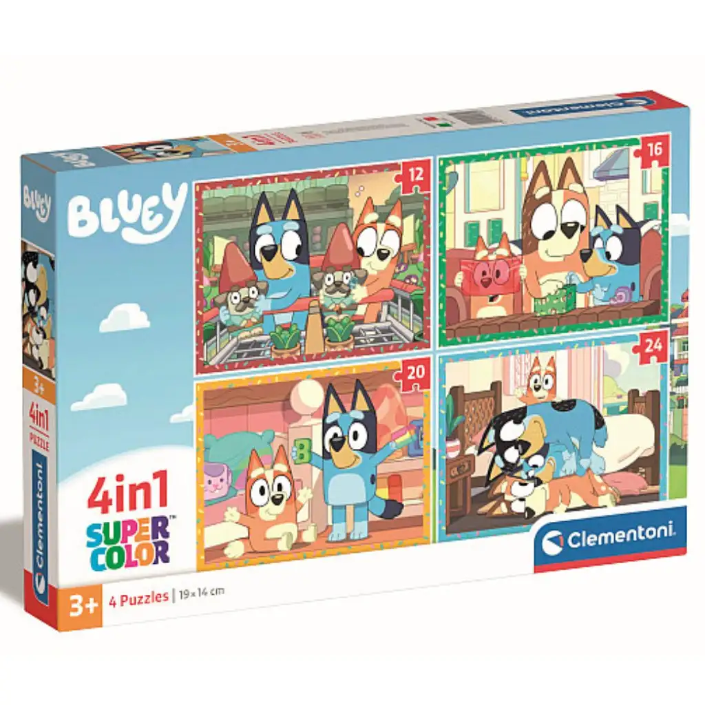 Bluey 4-in-1 12, 16, 20 und 24-teiliges Puzzle - Clementoni