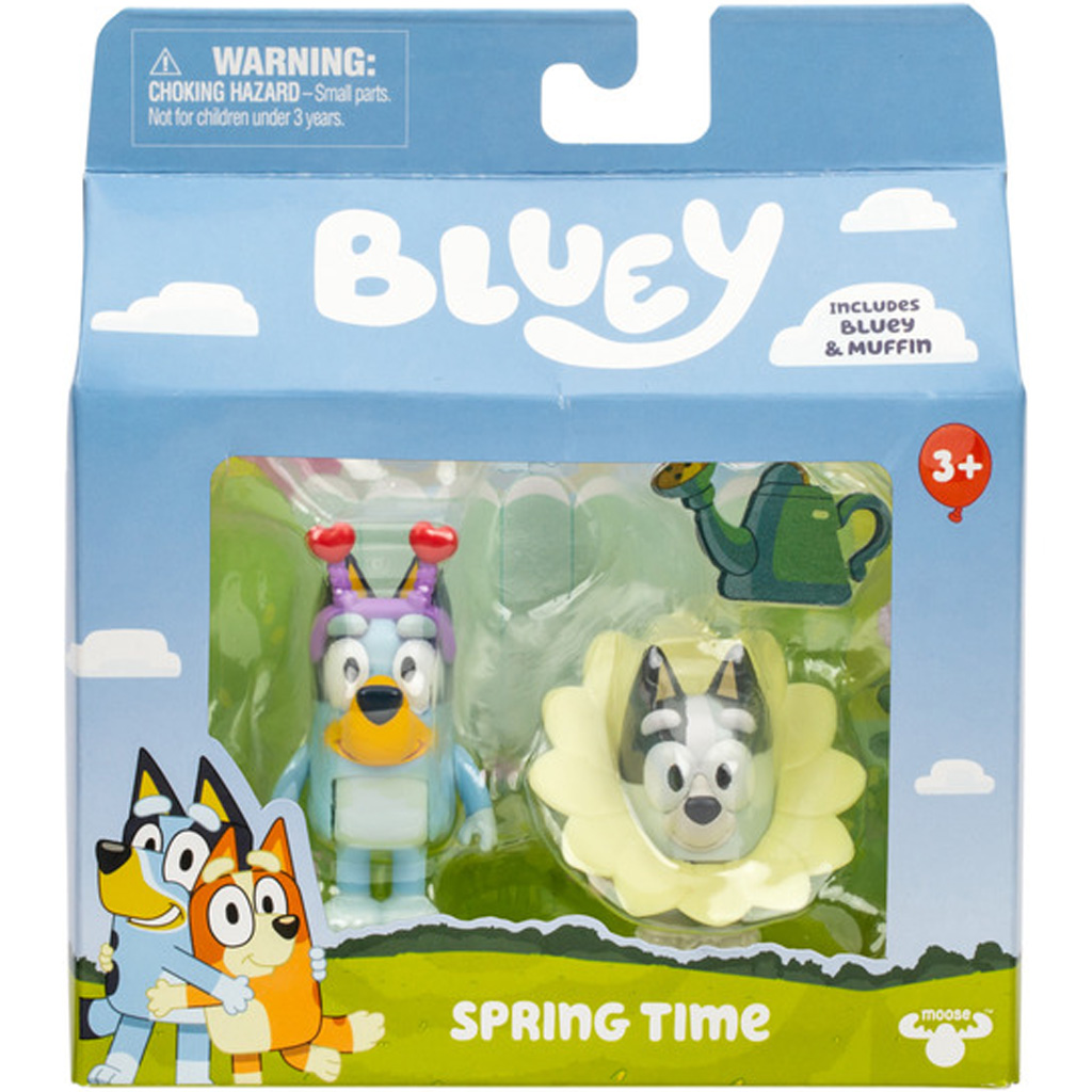Bluey: Doppel-Charakter Figuren-Set – Frühling