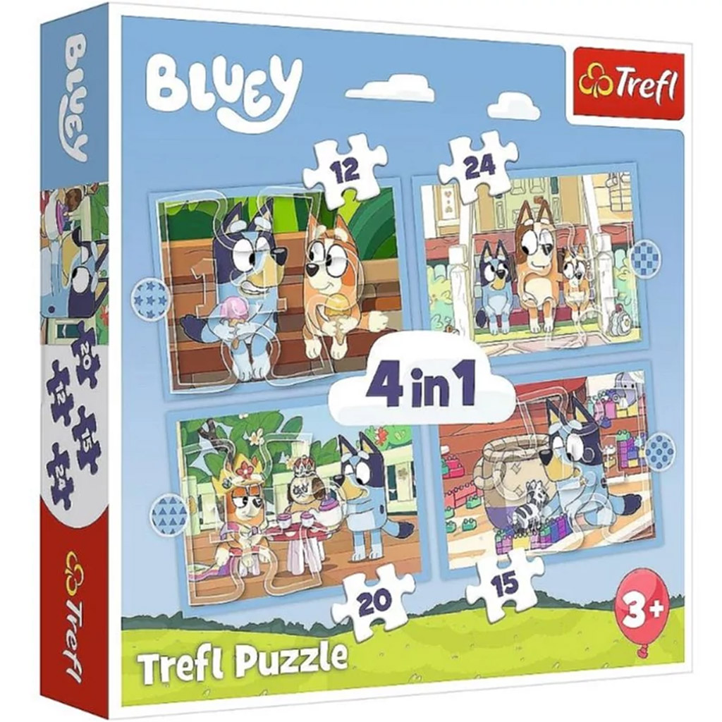 Blueys Welt 4-in-1 Puzzle mit 12, 15, 20 und 24 Teilen – Trefl