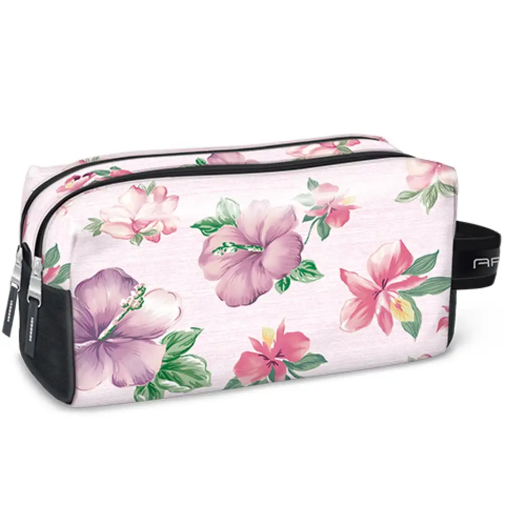 Botanical Mallow Reißverschluss-Kosmetiktasche 25x13x13cm