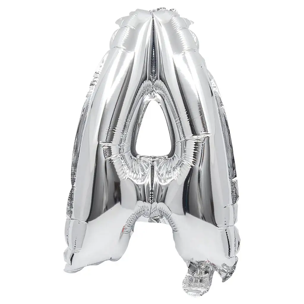 Buchstabenförmiger Folienballon in Silber – Buchstabe A, 32 cm