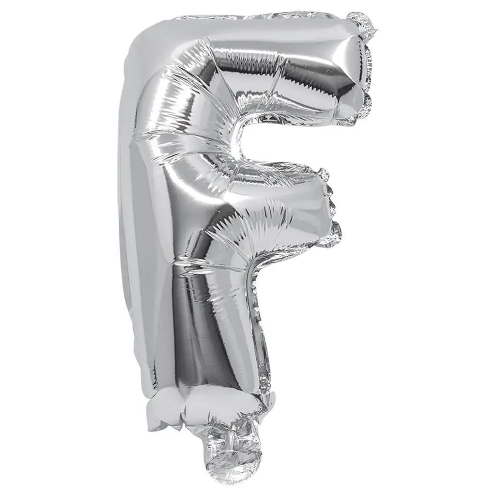 Buchstabenförmiger Folienballon in Silber – Buchstabe F, 32 cm
