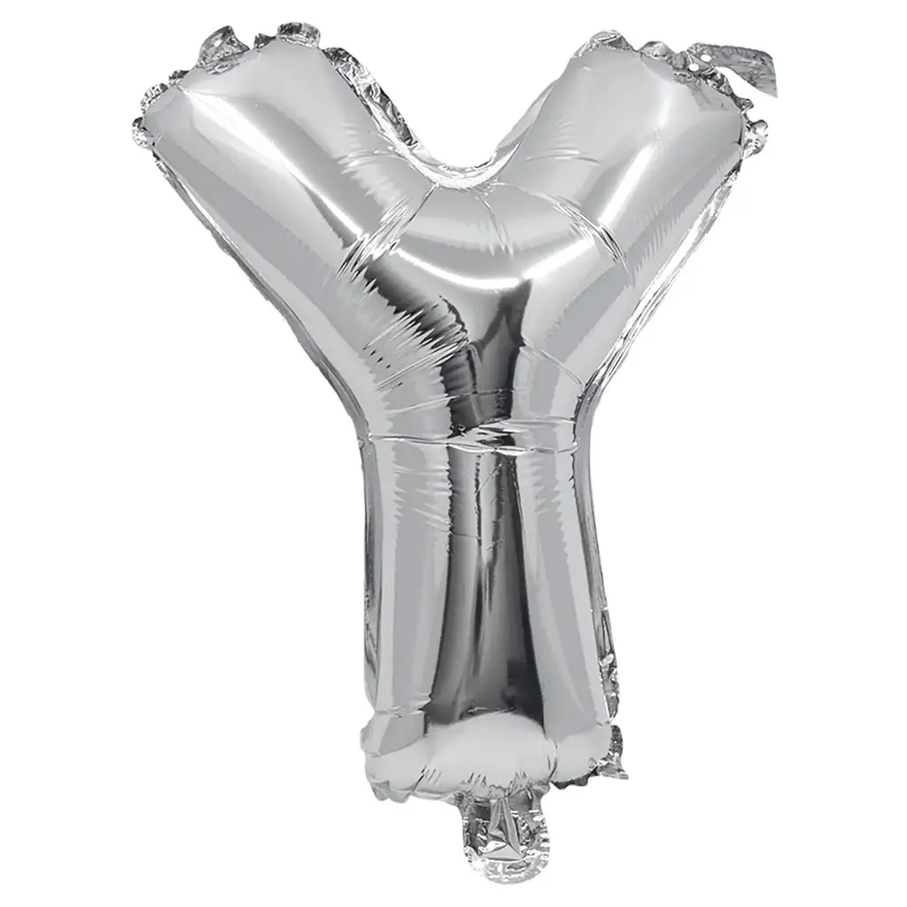 Buchstabenförmiger Folienballon in Silber – Buchstabe Y, 32 cm