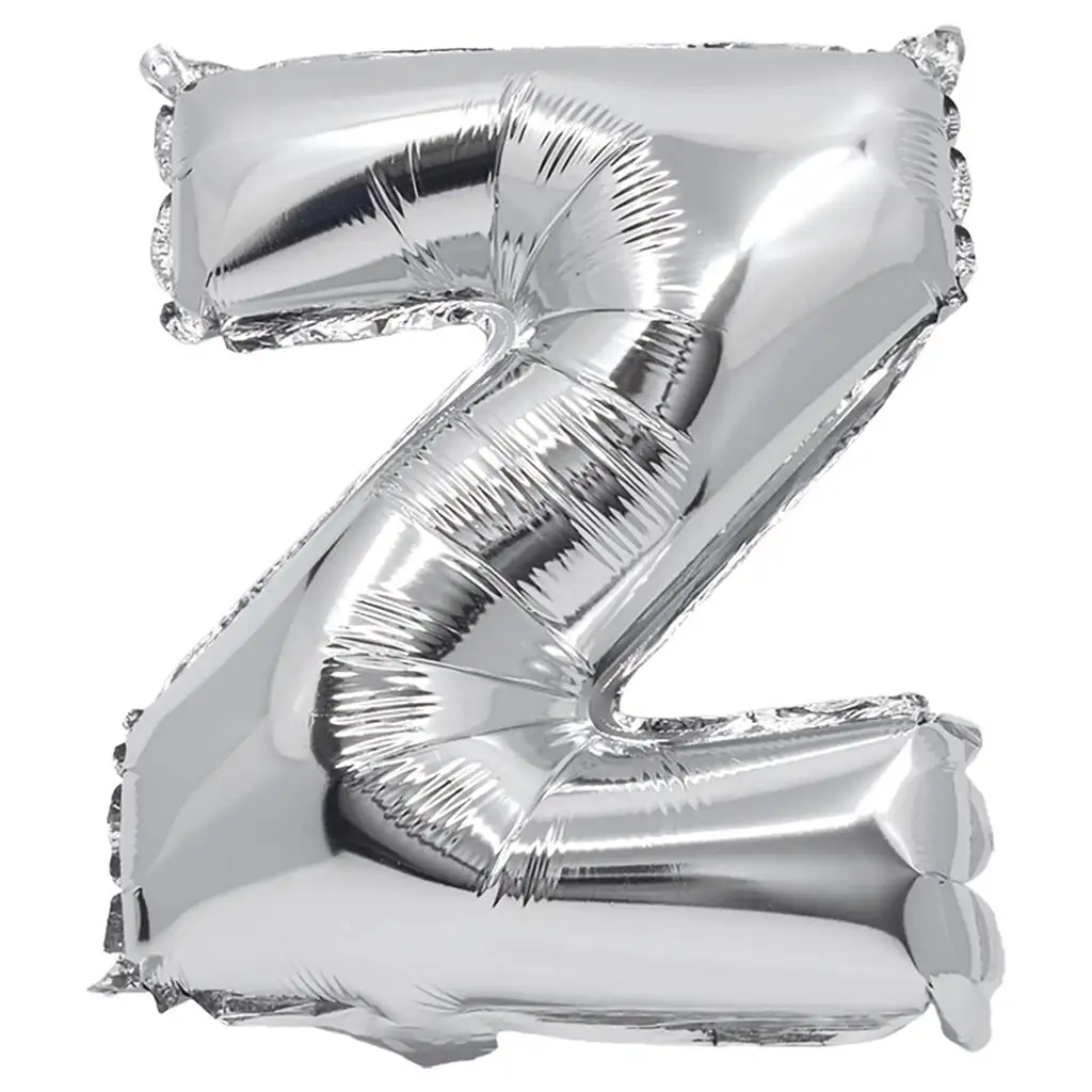 Buchstabenförmiger Folienballon in Silber – Buchstabe Z, 32 cm