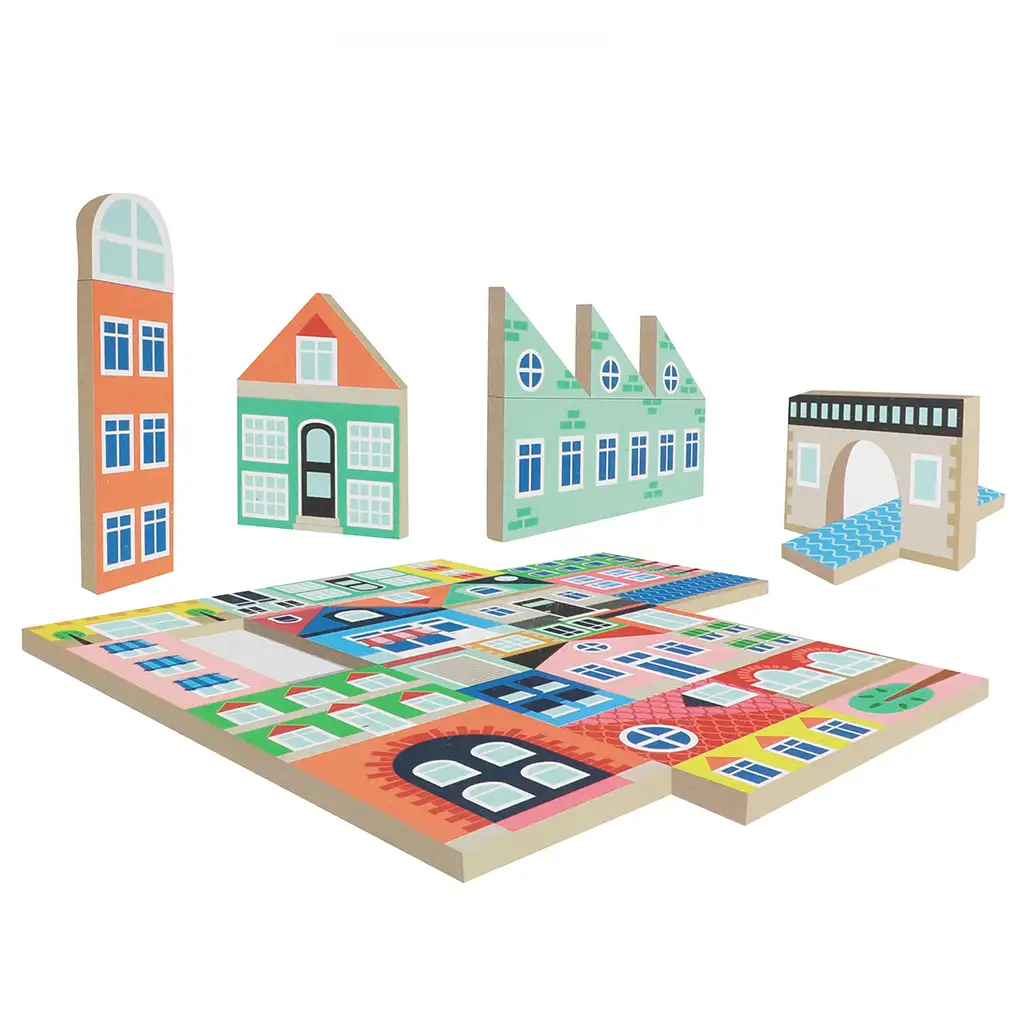 Building Blocks: Stadt - Holzbaustein-Set kép 3