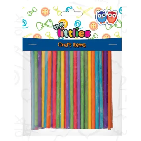 Bunte Holzstäbchen 4x10 mm, 100er Set