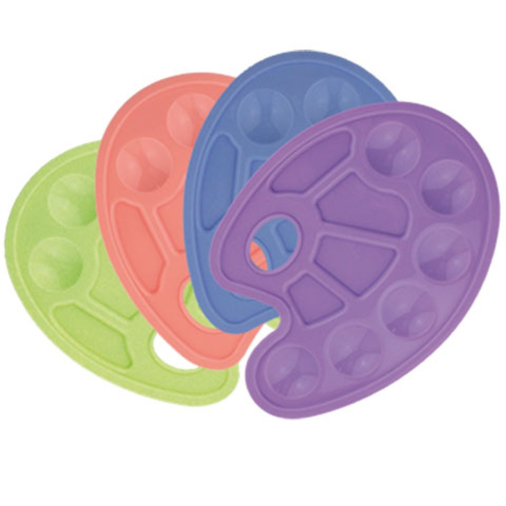 Bunte Kunststoff-Malpalette in verschiedenen Ausführungen