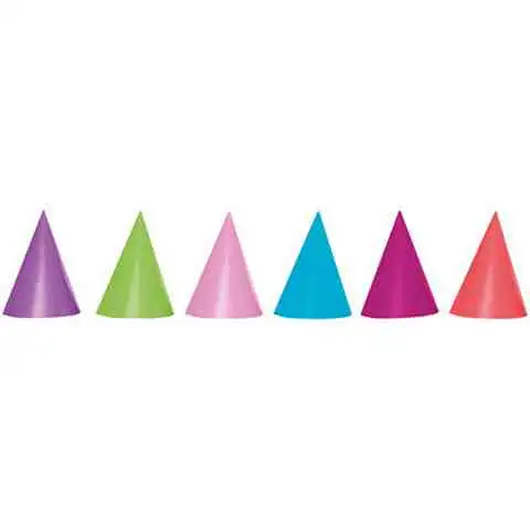 Bunte Papier-Partyhüte 6er-Set