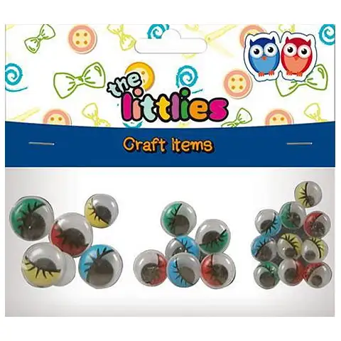 Bunte Plastikaugen in 3 Größen, 22 Stück