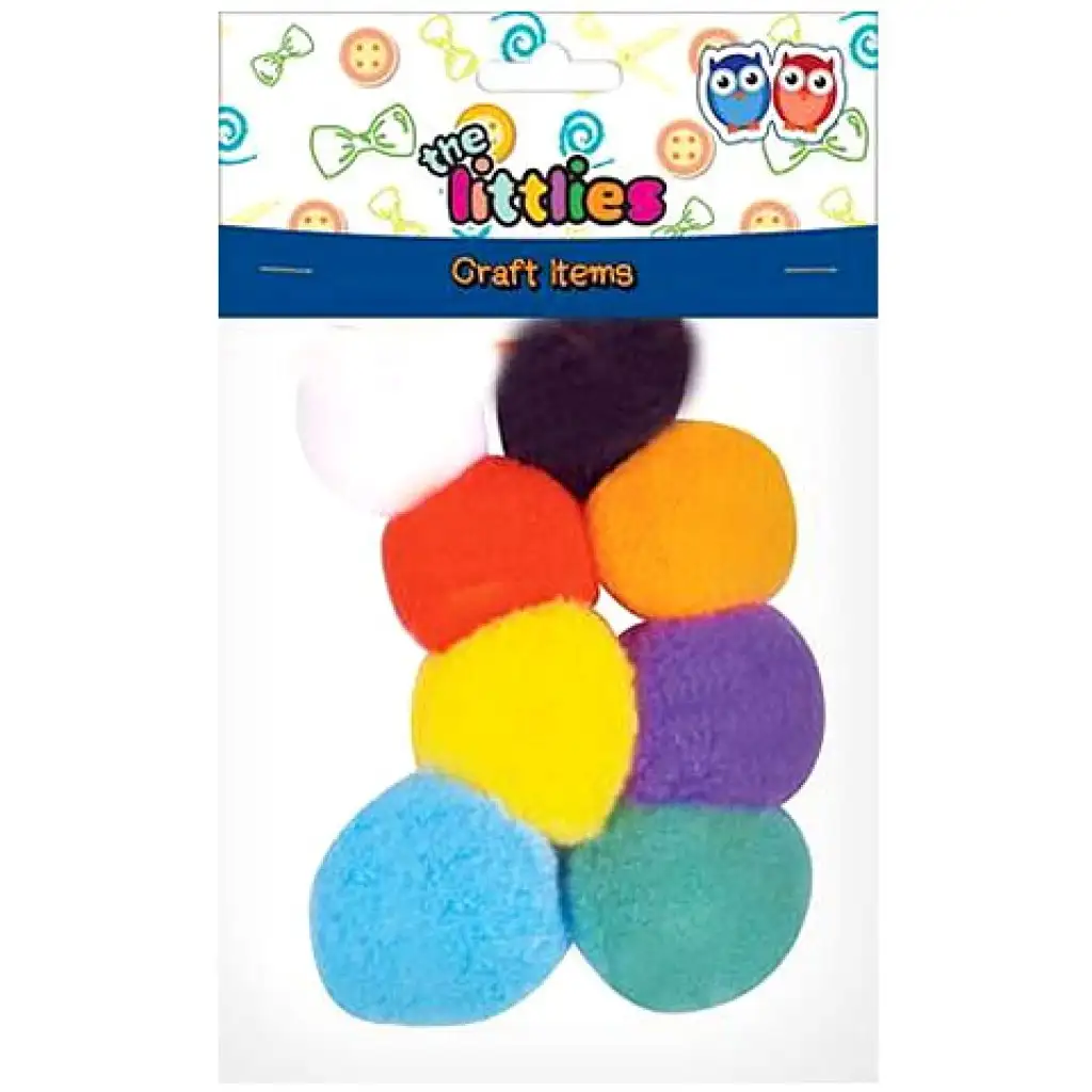 Bunte Pompon-Set 45mm 8 Stück