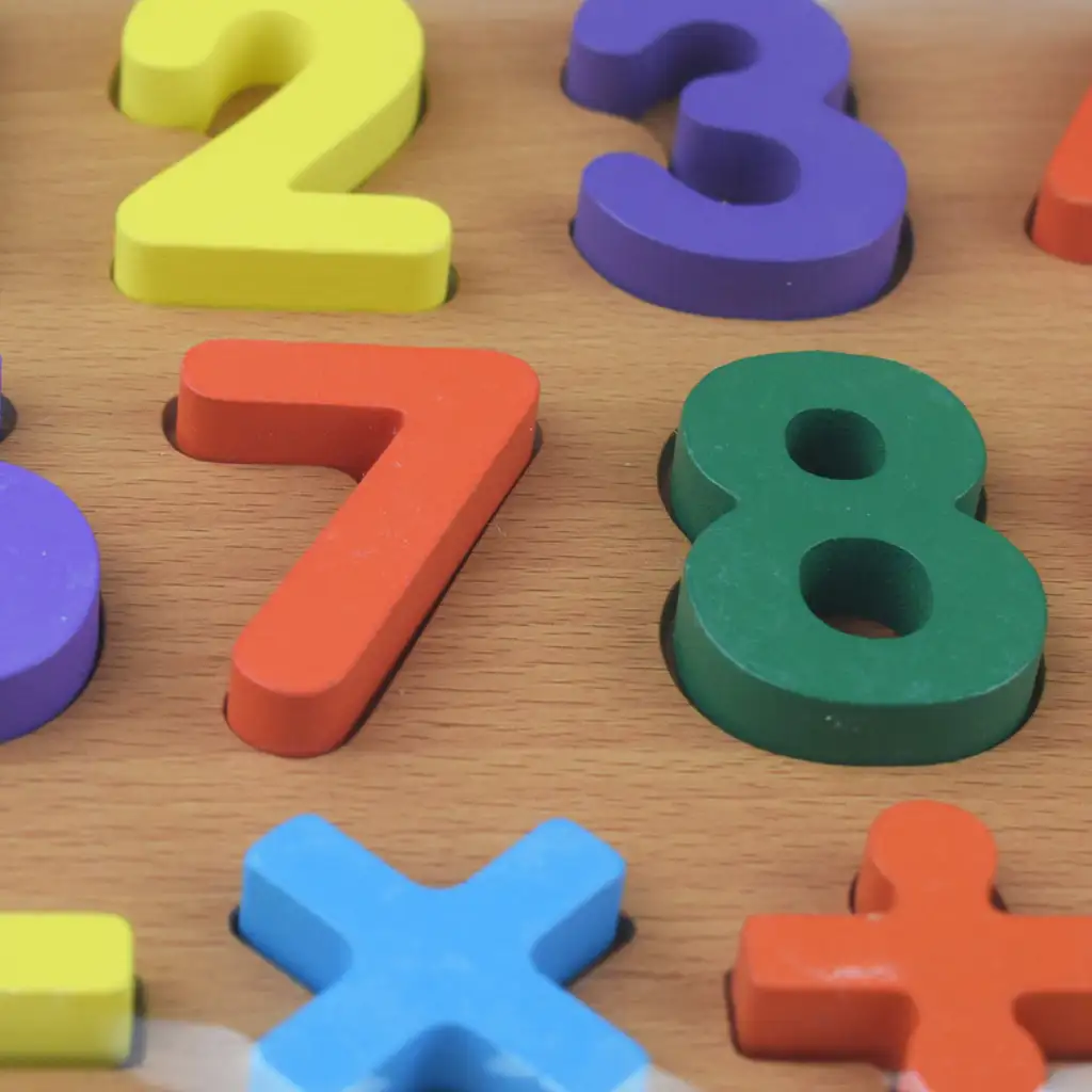 Bunte Zahlen Holzform-Puzzle 30x22cm kép 2