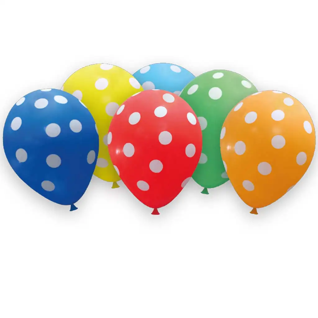 Bunte gepunktete Luftballons – 6er-Set