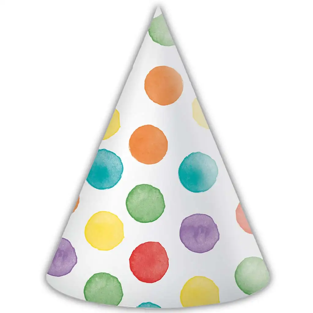 Bunte gepunktete Partyhüte – 6er-Set
