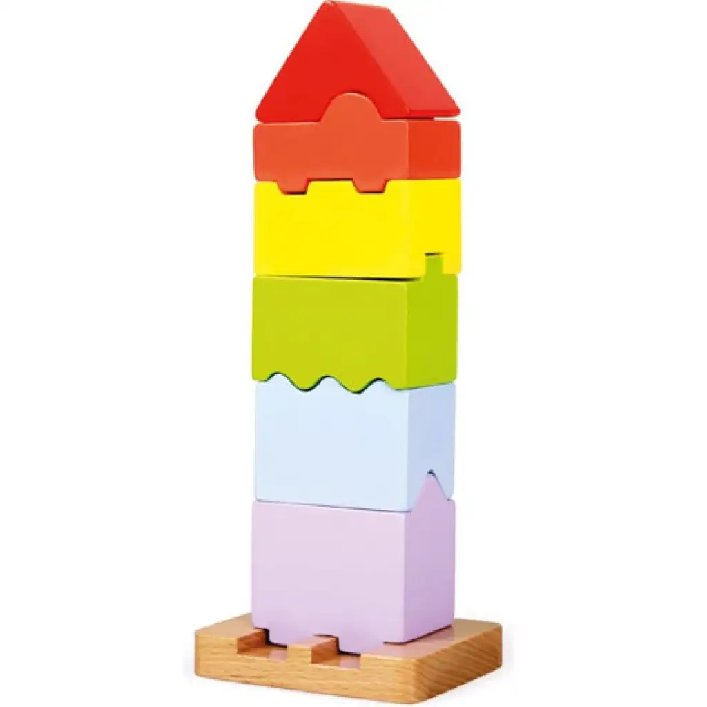 Bunter Holz 7-tlg. Hochhaus-Bausatz