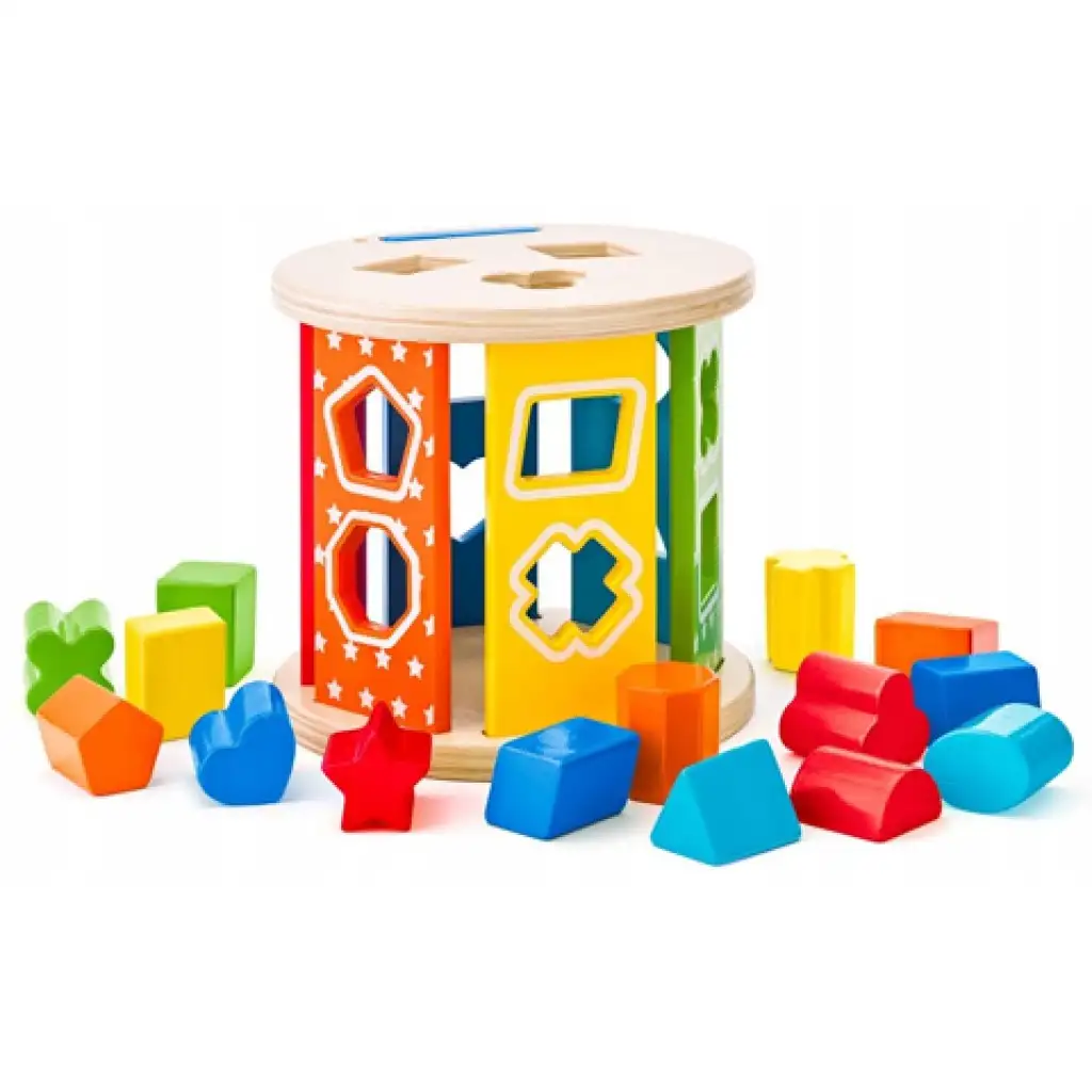 Bunter Holz-Formensortierzylinder - Woodyland