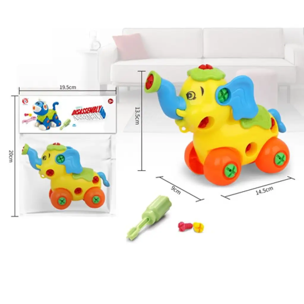 Bunter zerlegbarer rollender Elefant kép 1