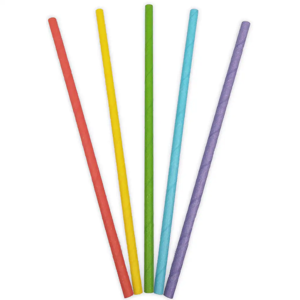 Buntes 50er-Set Papierstrohhalme