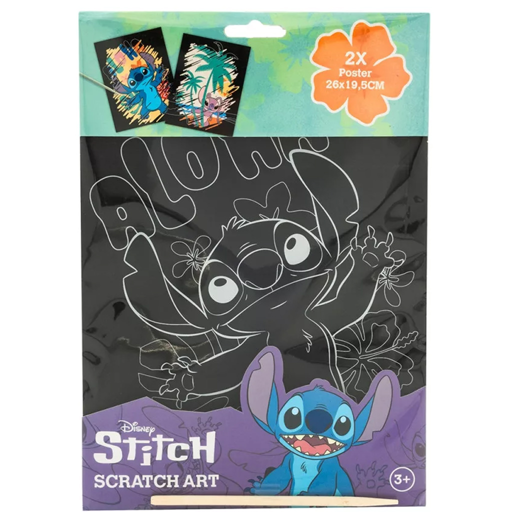 Canenco: Stitch Kratzbild-Poster, 29x15 cm, 2 Stück