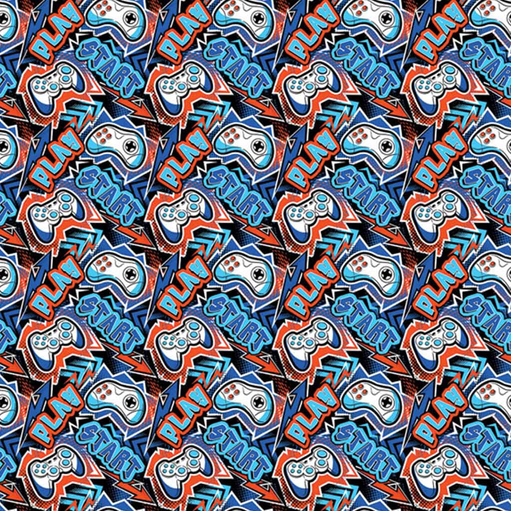 Cardex: Geschenkpapier mit Gamer-Controller-Muster, 100x70 cm