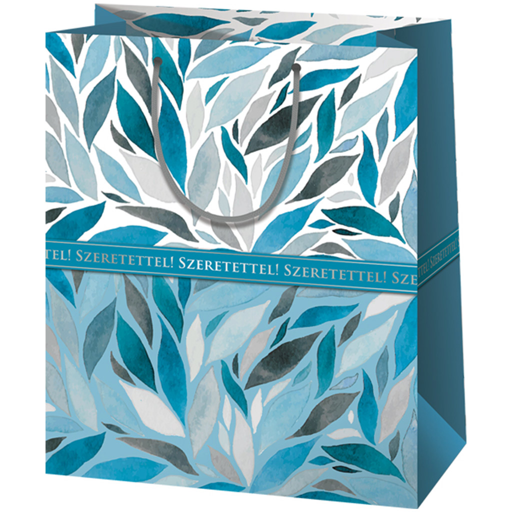 Cardex: Geschenkstasche in Übergröße mit der Aufschrift „Mit blauer Liebe!“ 33x15x44 cm