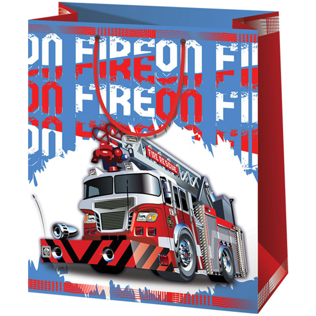 Cardex: Riesen-Geschenktasche mit Feuerwehrauto-Motiv, 33x15x44,5 cm