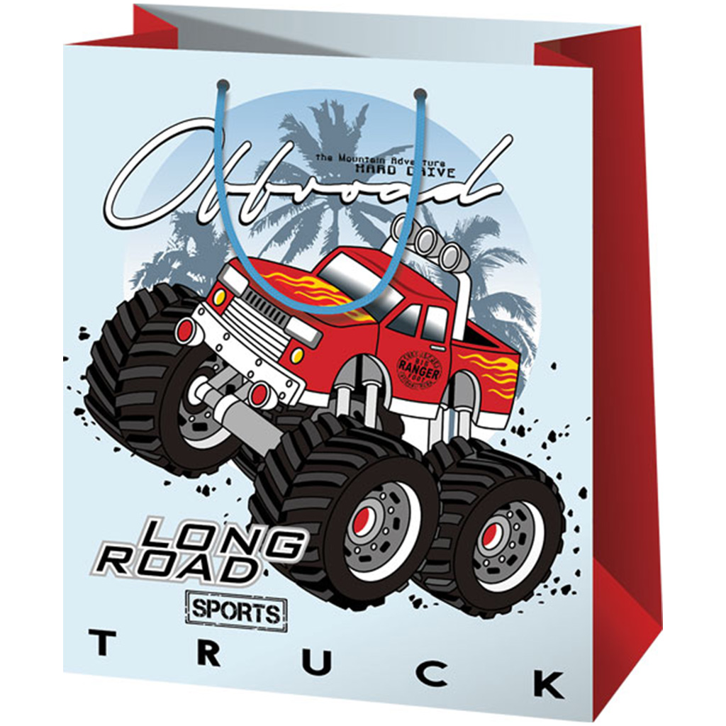 Cardex: Riesige Geschenktasche mit Monstertruck-Motiv, 33x15x44,5 cm