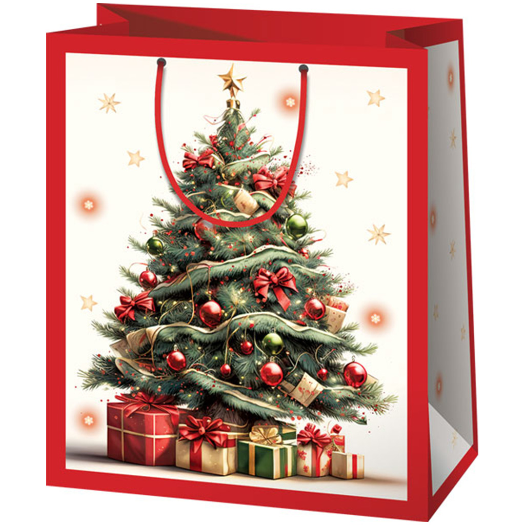 Cardex: Weihnachtsbaum mit Geschenken, mittelgroße Geschenktasche 17x10x23 cm