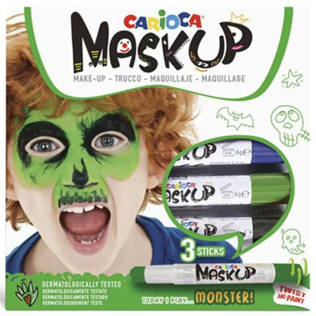 Carioca Maskup: Monster-Gesichtsmalset mit 3 Farben