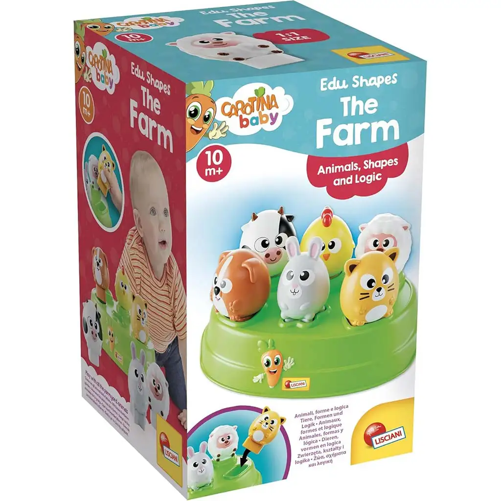 Carotina Baby: Bauernhof-Tier-Formenpuzzle-Spiel - Lisciani