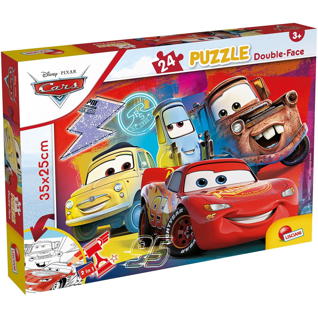 Cars 2-in-1 24-teiliges Puzzle und Malbuch 35x25cm – Lisciani