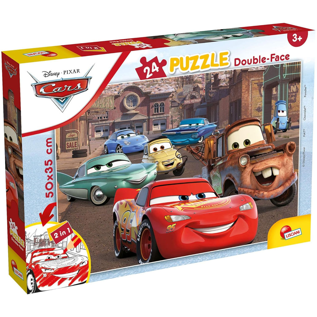 Cars 2-in-1 24-teiliges Puzzle und Malbuch 50x35cm – Lisciani