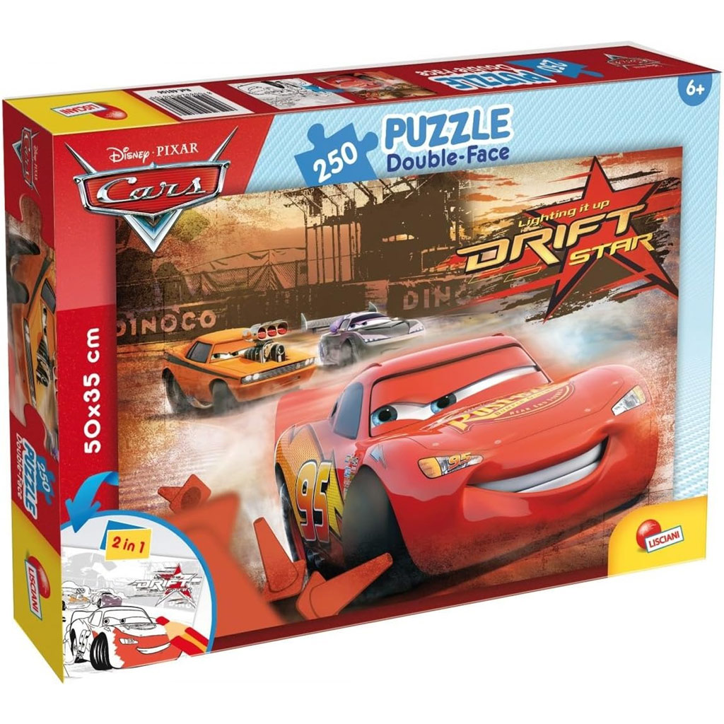 Cars 2-in-1 250-teiliges Puzzle und Malbuch 50x35cm – Lisciani
