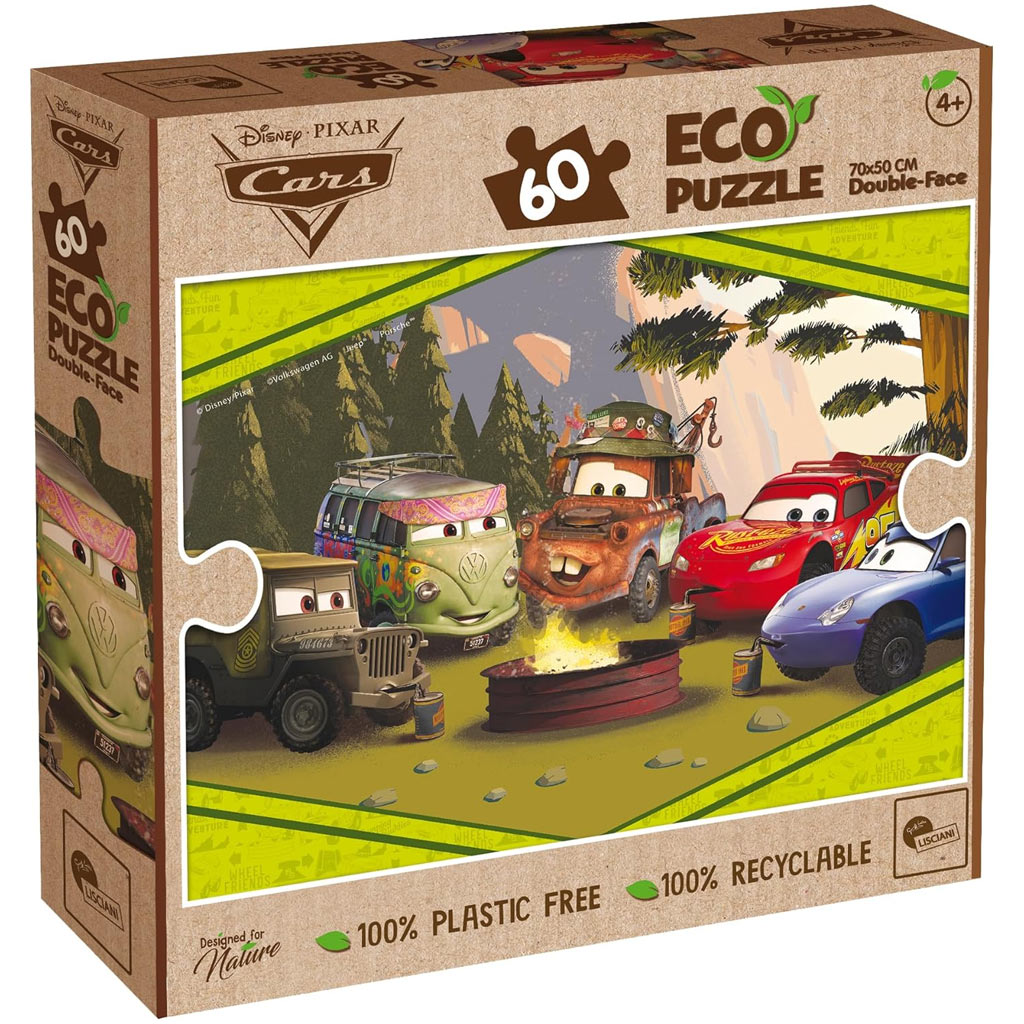 Cars 2-in-1 60-teiliges Eco Puzzle und Malset 70x50cm - Lisciani