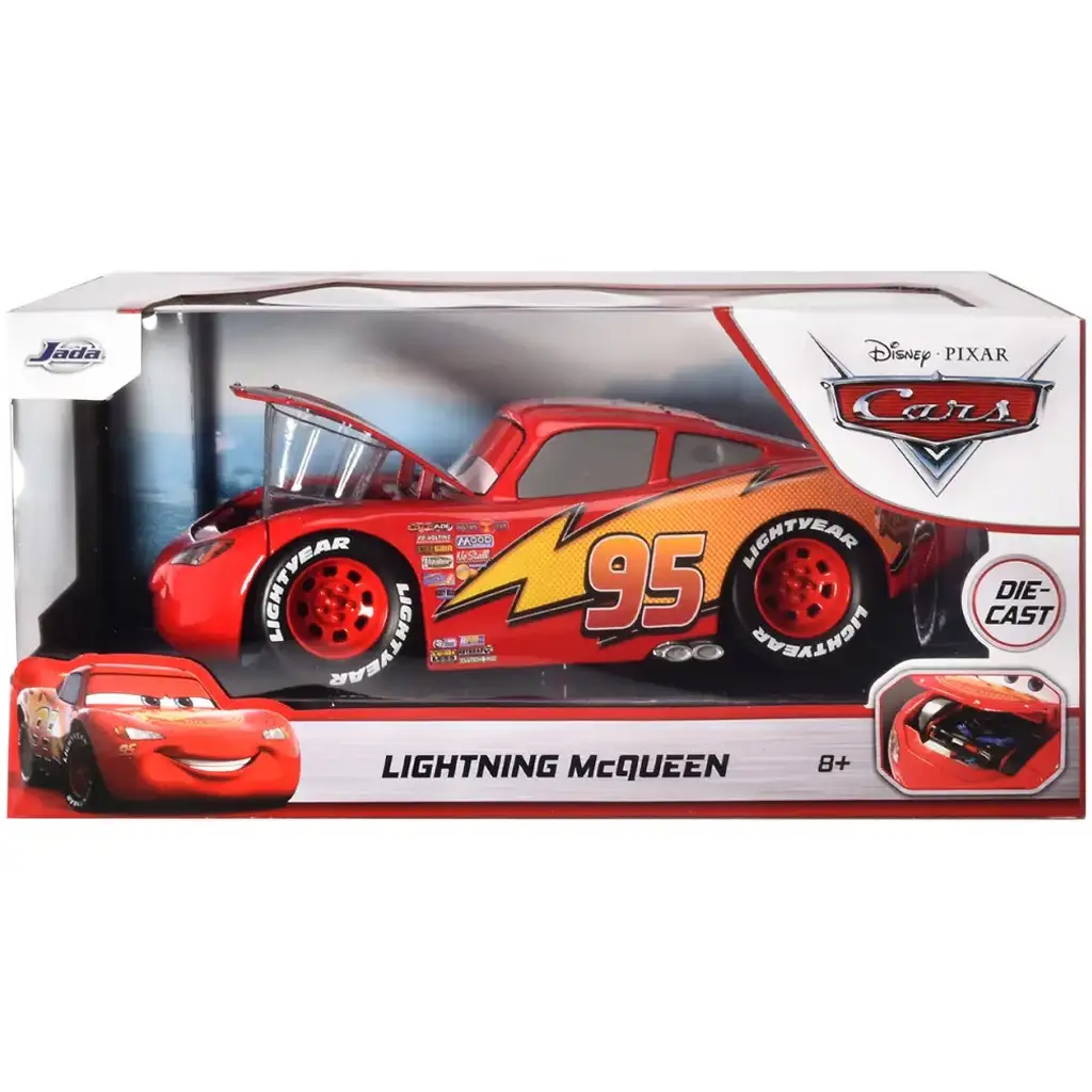 Cars: Lightning McQueen Metallauto mit öffnender Motorhaube im Maßstab 1/24 - Simba Toys