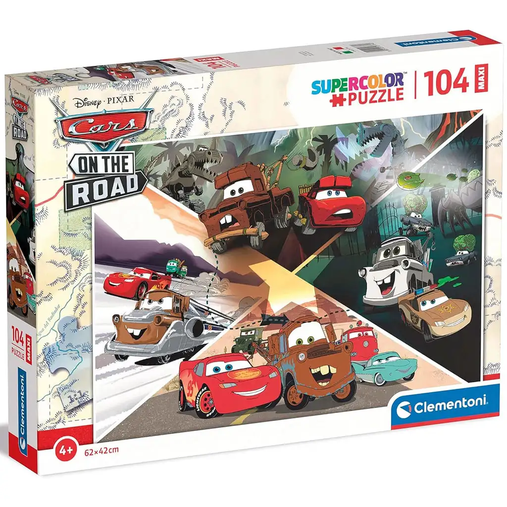 Cars auf der Straße 104-teiliges Maxi Supercolor Puzzle - Clementoni