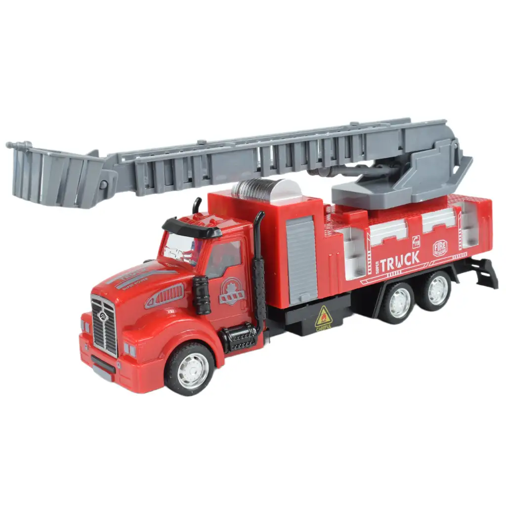 City Truck: Umwandelbares Schwungrad-Feuerwehrfahrzeug mit Verkehrsschildern 19cm kép 5