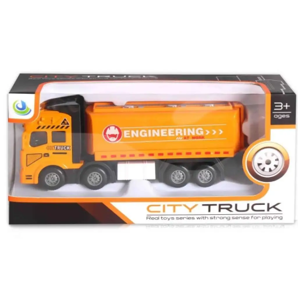 City Truck: Vierachsiges Metall-LKW-Modell mit Tankaufbau - mit Licht und Sound