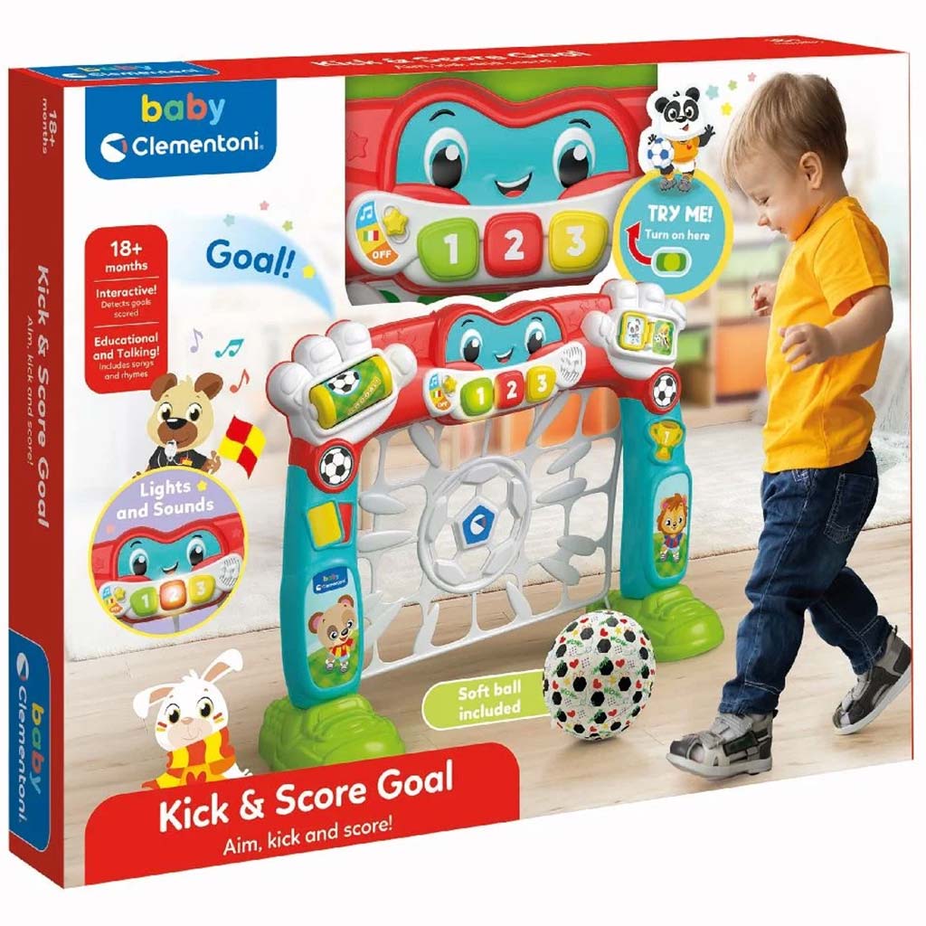 Clementoni Baby: Ziele und schieße Baby-Fußballtor mit Sound