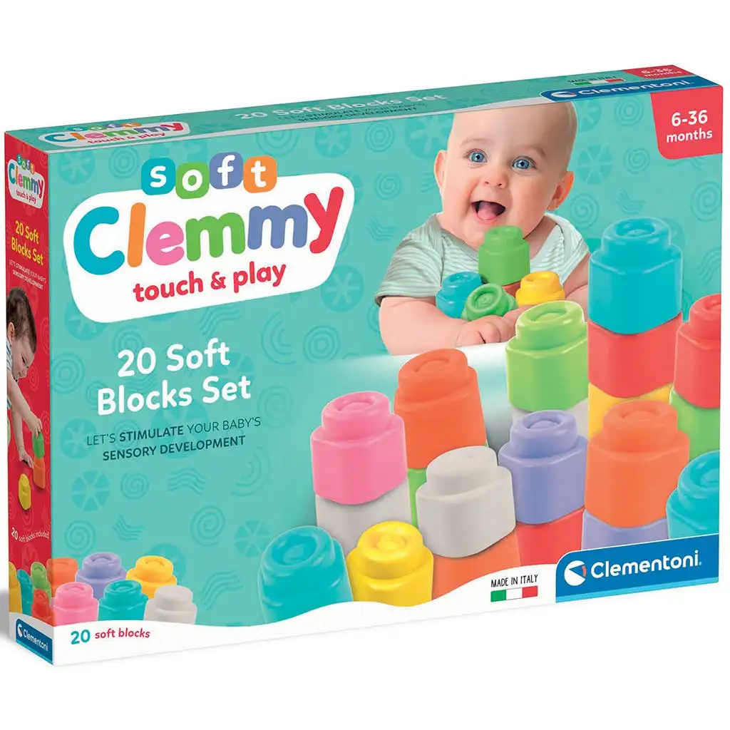 Clemmy: Touch & Play weiche bunte Bausteine 20er-Set - Clementoni