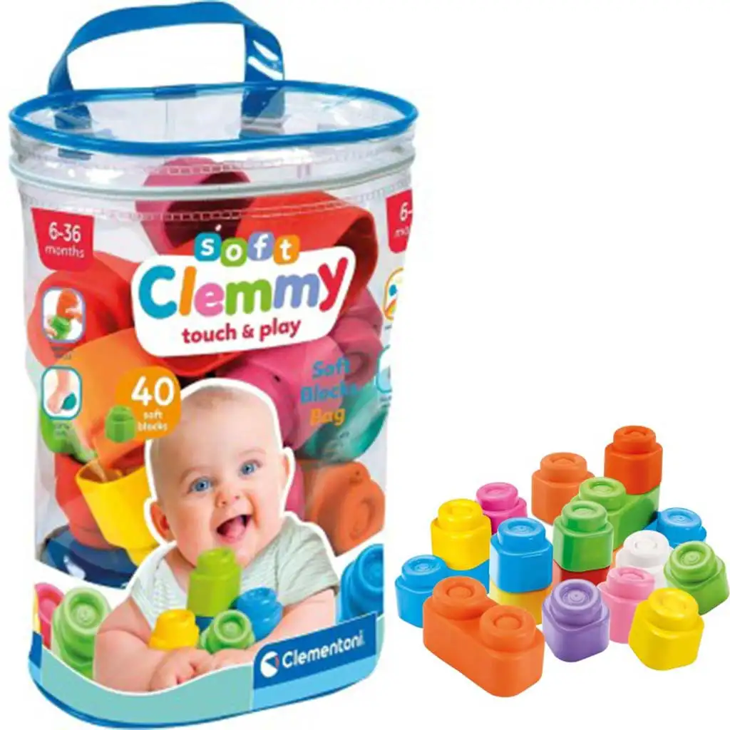 Clemmy: Weiche bunte Bausteine für Babys 40er-Set - Clementoni kép 1