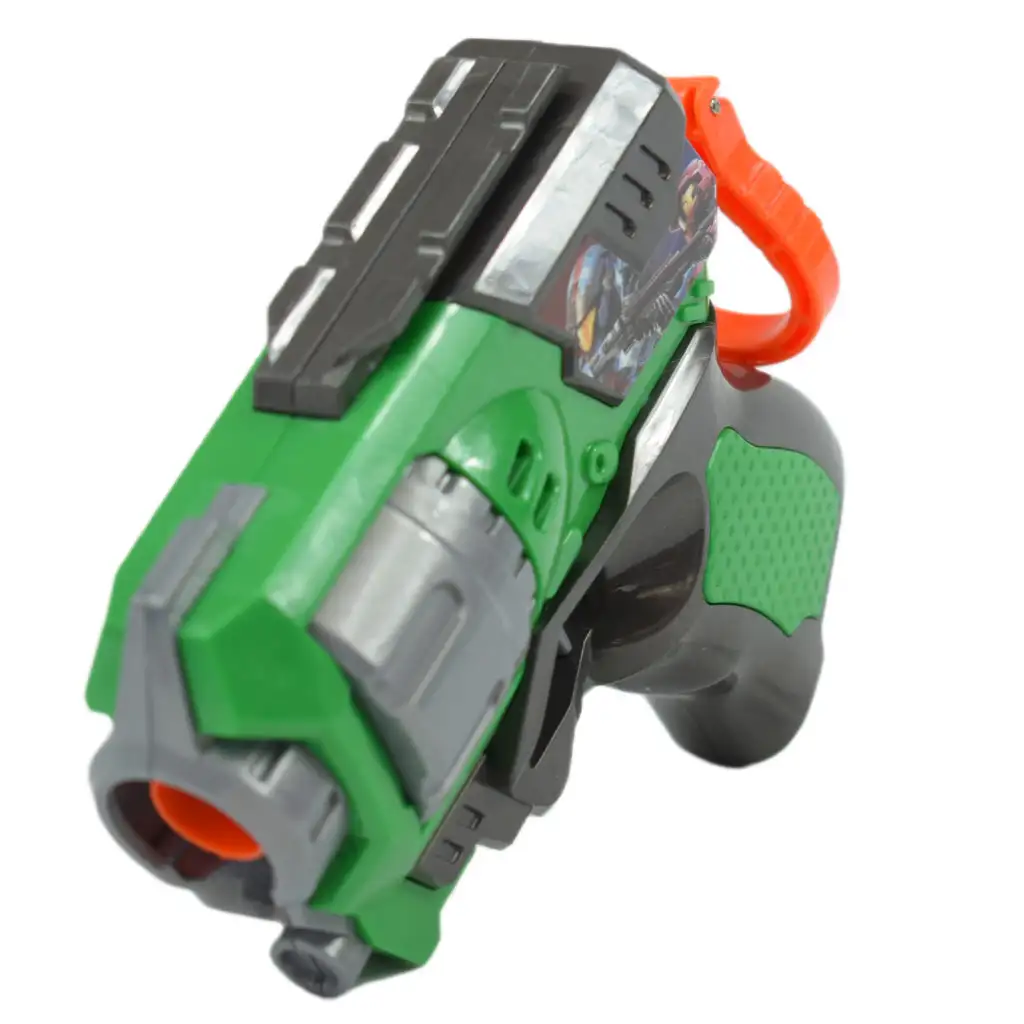 Cool Soft Bullet Gun: Kleine Schaumstoffpistole mit grünen Patronen, 14 cm kép 5