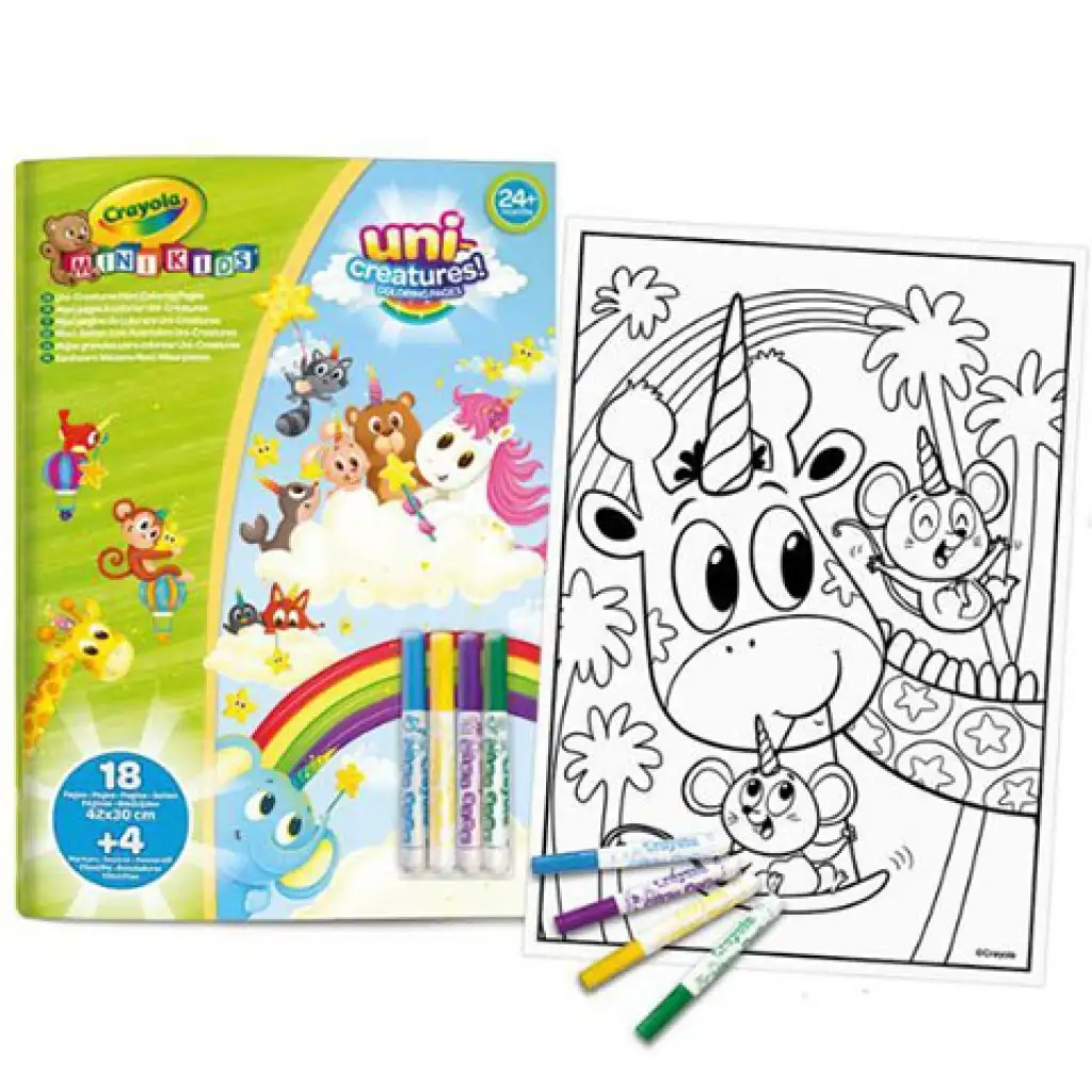 Crayola: Mini Kids Maxi Malbuch und Filzstift-Set - Tier-Einhorn kép 1