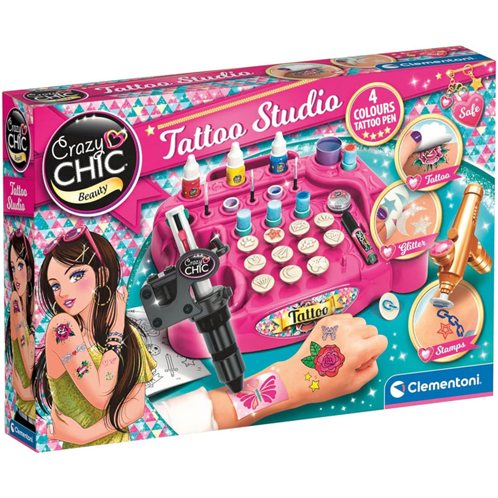 Crazy Chic: Buntes Tattoo-Studio Set - Clementoni