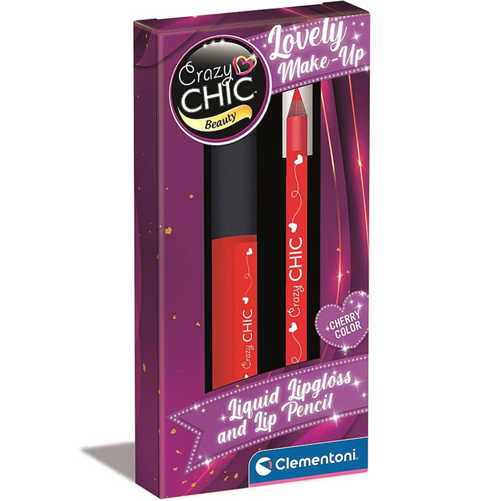Crazy Chic: Kirsch-Lipgloss und Lippenkonturenstift Set – Clementoni