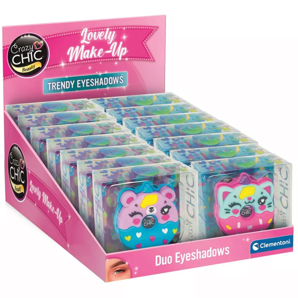 Crazy Chic: Lidschatten in Donut-Form mit Tiermotiven, in zwei verschiedenen Ausführungen, 1 Stück – Clementoni