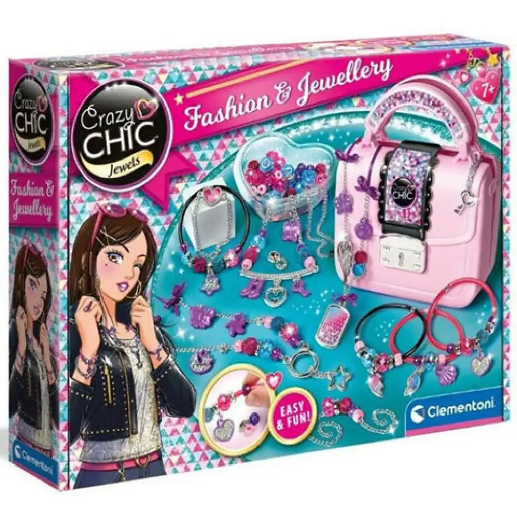 Crazy Chic Mode- und Schmuckset mit Handtasche - Clementoni