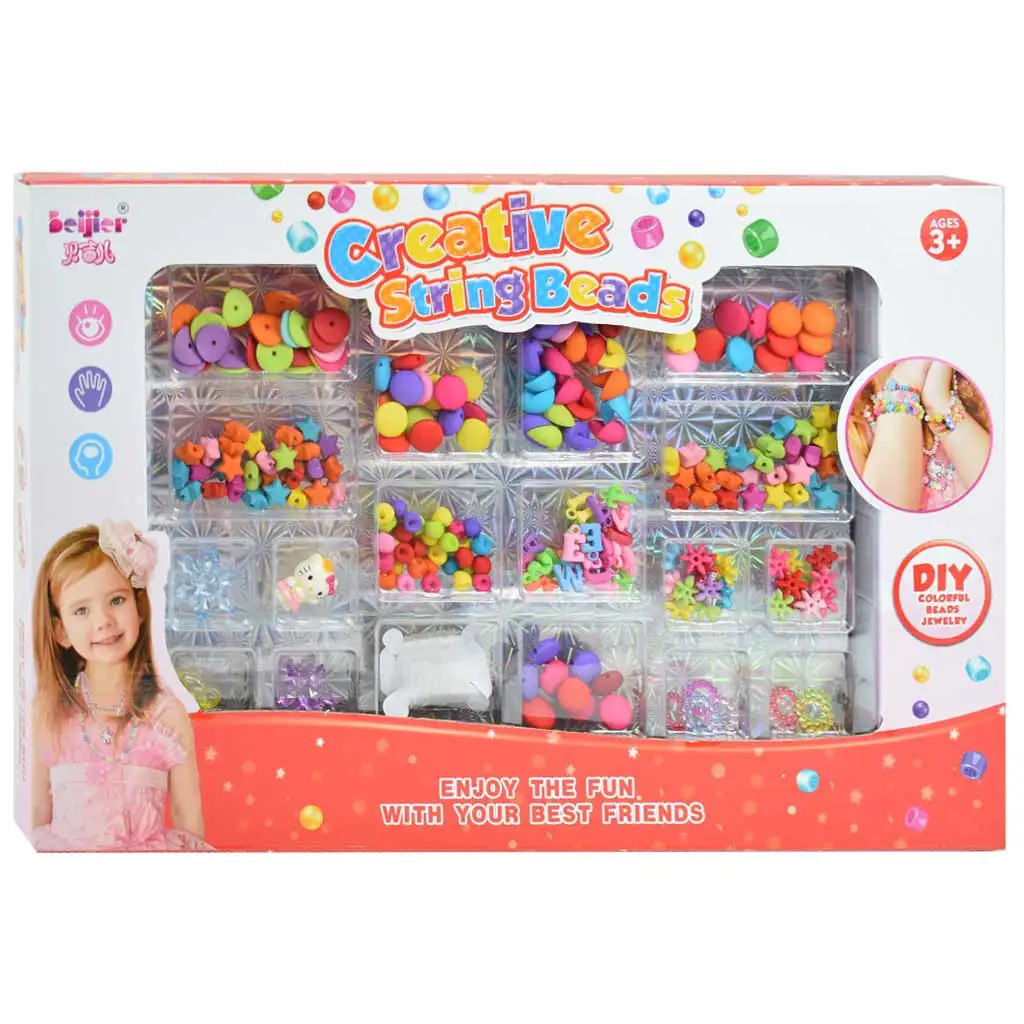 Creative StringBeads: Schmuckherstellungs-Set mit über 200 bunten Perlen und Anhänger