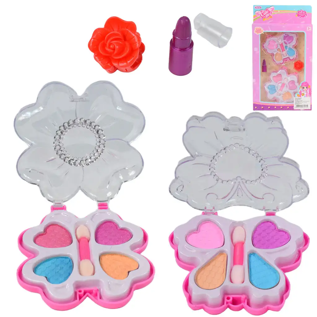 Cute Girl: Schminkset mit blumen- und schmetterlingsförmiger Schminkpalette und Zubehör